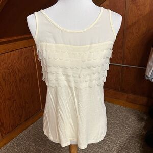 Kensie Cream Layered Tank Top